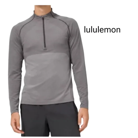 Lululemon Metal Vent Tech Half Zip Grey Light Weight Long Sleeve Top Large - Picture 1 of 15